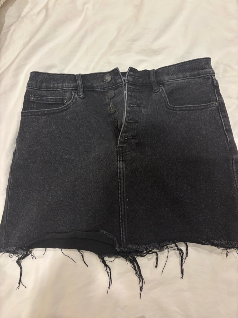 Calvin Klein Black Washed Denim Skirt